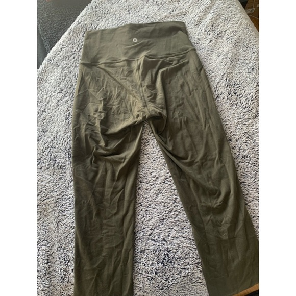 LULULEMON 28” Wunder Under Hi Rise Tech Mesh Pants in Dark Olive - Picture 3 of 3